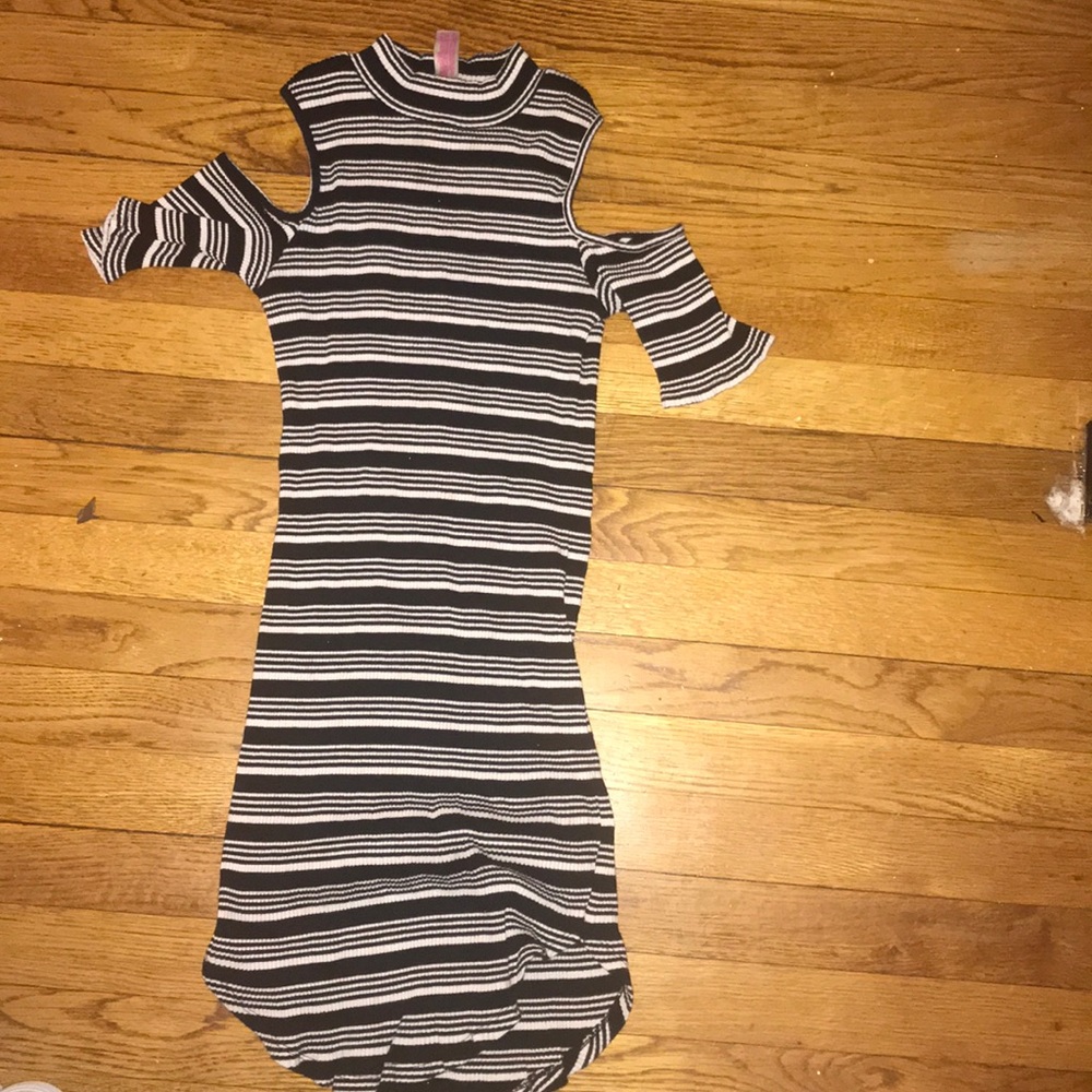 Black and white striped dress